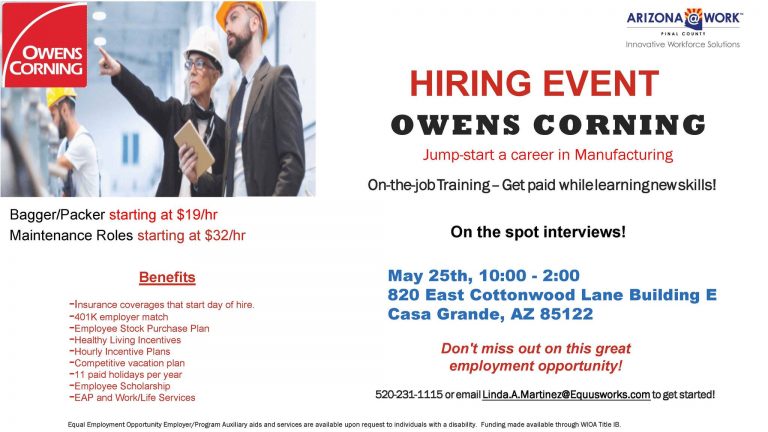 Owens Corning Hiring Event AZatWork 768x432